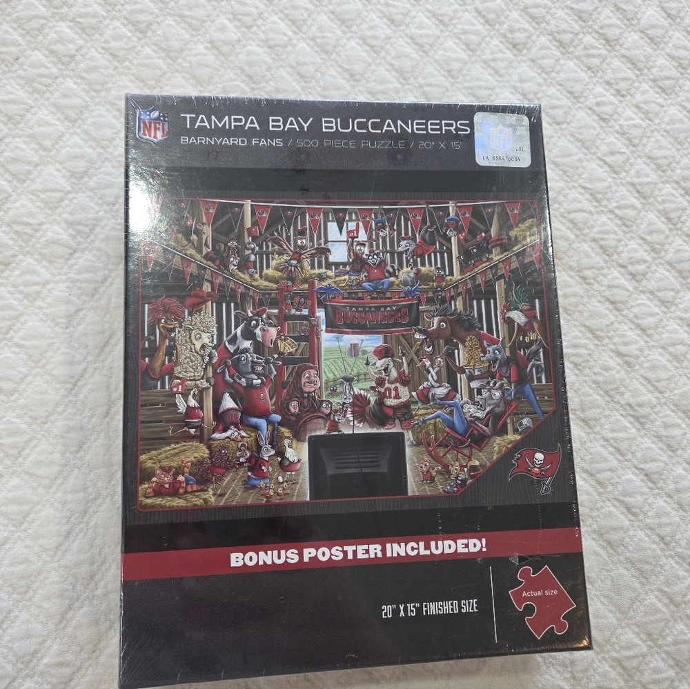 Barnyard Fans 500 Piece Puzzle Tampa Bay Buccaneers NFL Fan Memorabilia